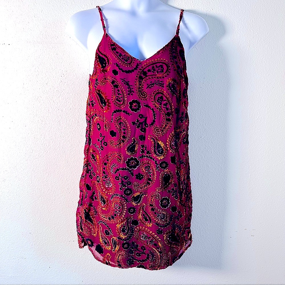 NEW with tags Japna Size Medium spaghetti strap mini dress burgundy velvet boho